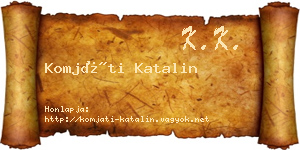Komjáti Katalin névjegykártya