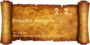 Komjáti Katalin névjegykártya